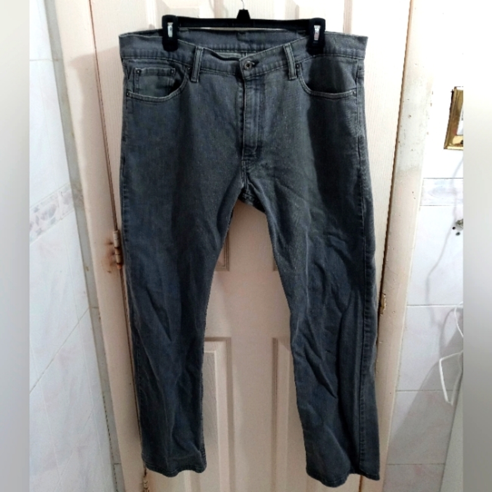 Levi 514 Gray Mens Slim Straight Jeans Size 40x32 Flawed